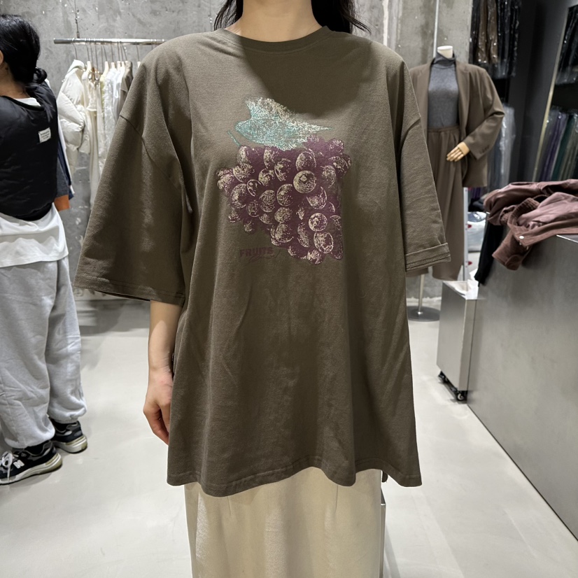 JUNI韓國代購㊣女裝新品休閑25秋冬職業時尚人氣真品推薦T恤my juniT恤圖色2