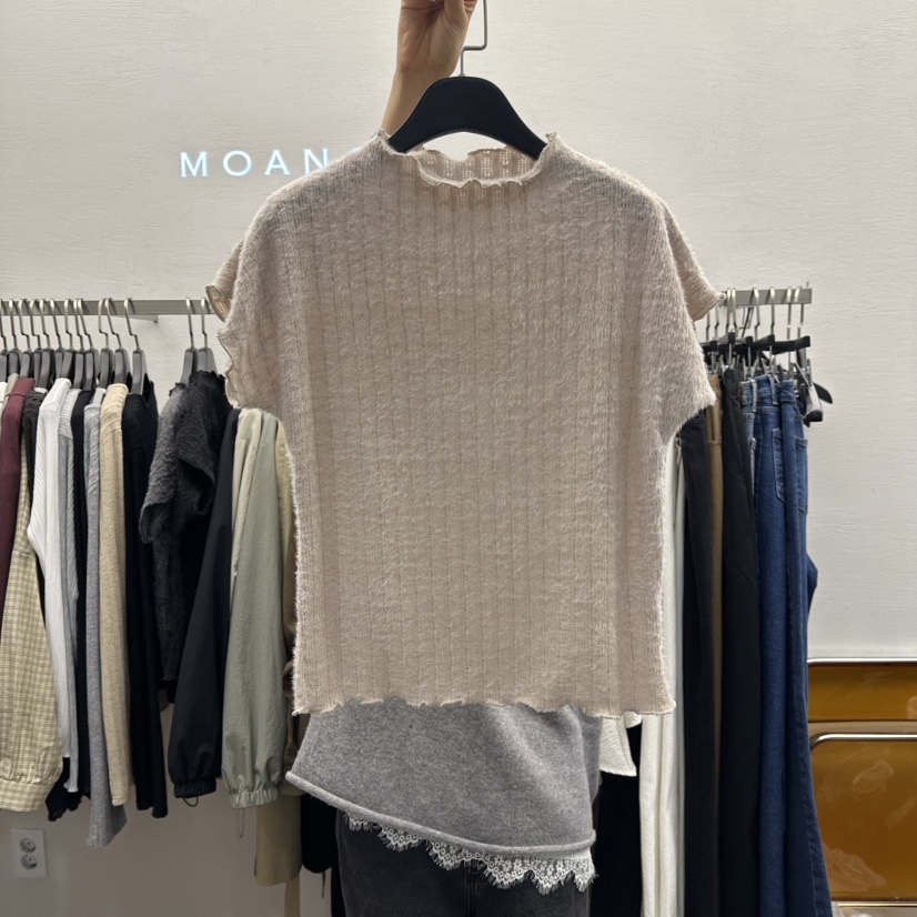 MOANA韓國代購㊣女裝新款職業推薦25秋冬時尚休閑人氣熱賣T恤MOANAT恤圖色2