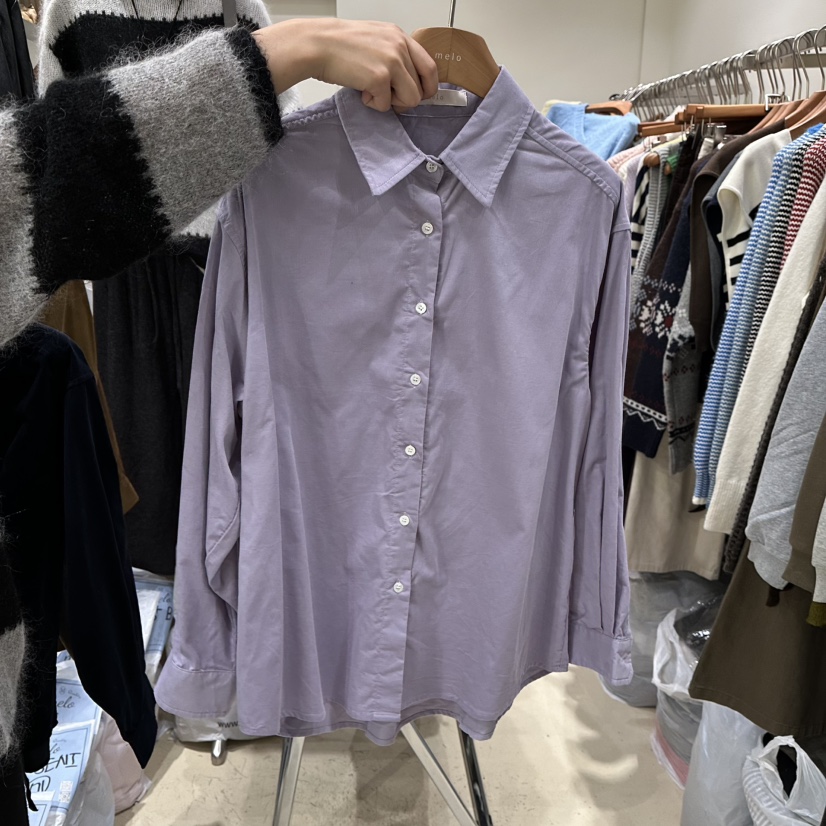 MELO東大門㊣直郵女裝新品熱賣推薦時尚25秋冬襯衫蕾絲衫燈芯絨MELO襯衫/蕾絲衫圖色3