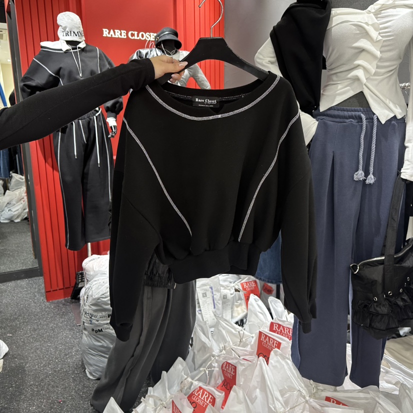 RARE CLOSET東大門㊣代購女士新款休閑熱賣人氣25秋冬衛衣加絨RARE CLOSET衛衣圖色2