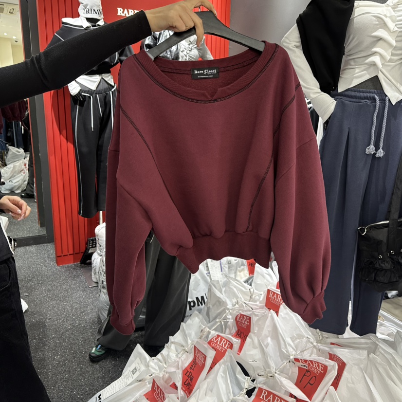 RARE CLOSET東大門㊣代購女士新款休閑熱賣人氣25秋冬衛衣加絨RARE CLOSET衛衣圖色3