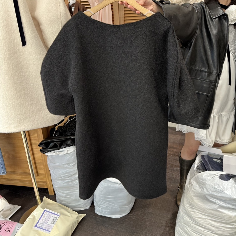 TRES BIEN東大門㊣直郵女裝新款人氣針織衫不含配飾泡泡袖兩面穿羊絨TRES BIEN針織衫圖色3