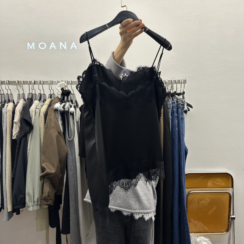 MOANA韓國代購㊣女士新品真品人氣時尚休閑推薦職業吊帶背心MOANA吊帶/背心