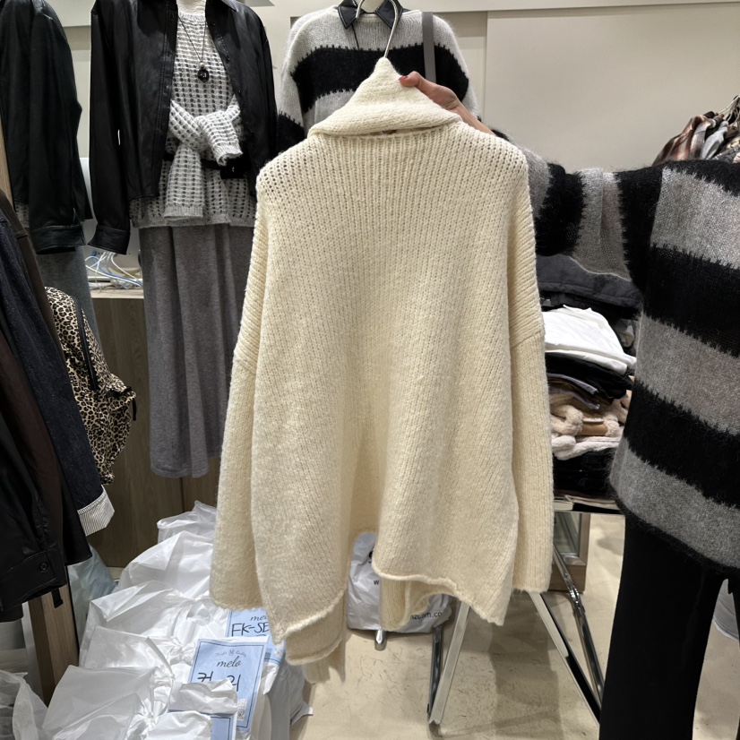 MELO韓國直郵㊣女裝新品熱賣休閑時尚職業人氣毛衣含圍巾開衫MELO毛衣