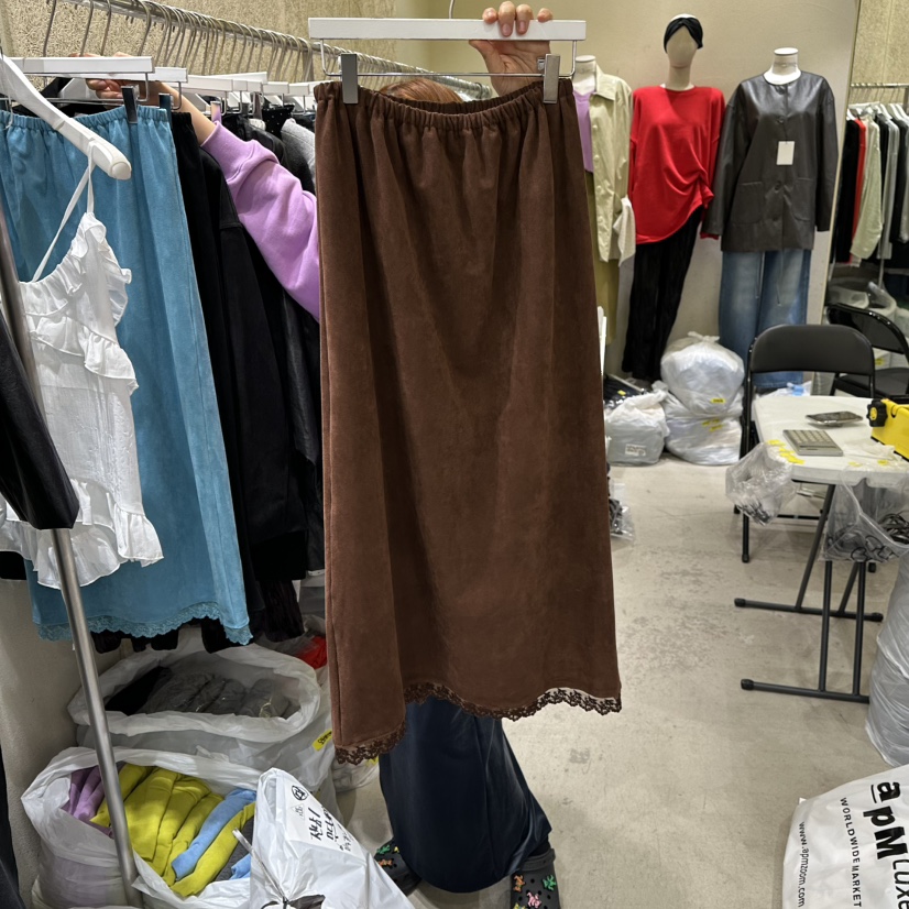 REFLAT韓國直郵㊣女裝新品25秋冬休閑真品熱賣職業長裙絨面革REFLAT長裙圖色2