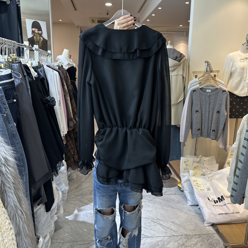 CHEAP-CHIC東大門㊣代購女裝新款真品人氣職業襯衫蕾絲衫腰帶CHEAP-CHIC/CHARLES THE SECOND襯衫/蕾絲衫
