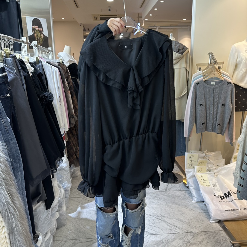 CHEAP-CHIC東大門㊣代購女裝新款真品人氣職業襯衫蕾絲衫腰帶CHEAP-CHIC/CHARLES THE SECOND襯衫/蕾絲衫