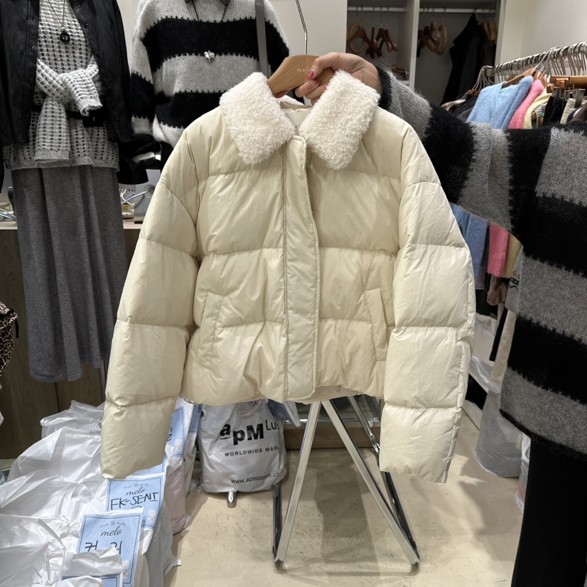 MELO韓國代購㊣女士新品人氣休閑推薦熱賣短款羽絨服填充鴨絨MELO短款羽絨服