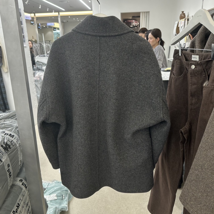 HELVETICA東大門㊣代購女士新品時尚人氣熱賣25秋冬短款大衣拉鏈HELVETICA短款大衣