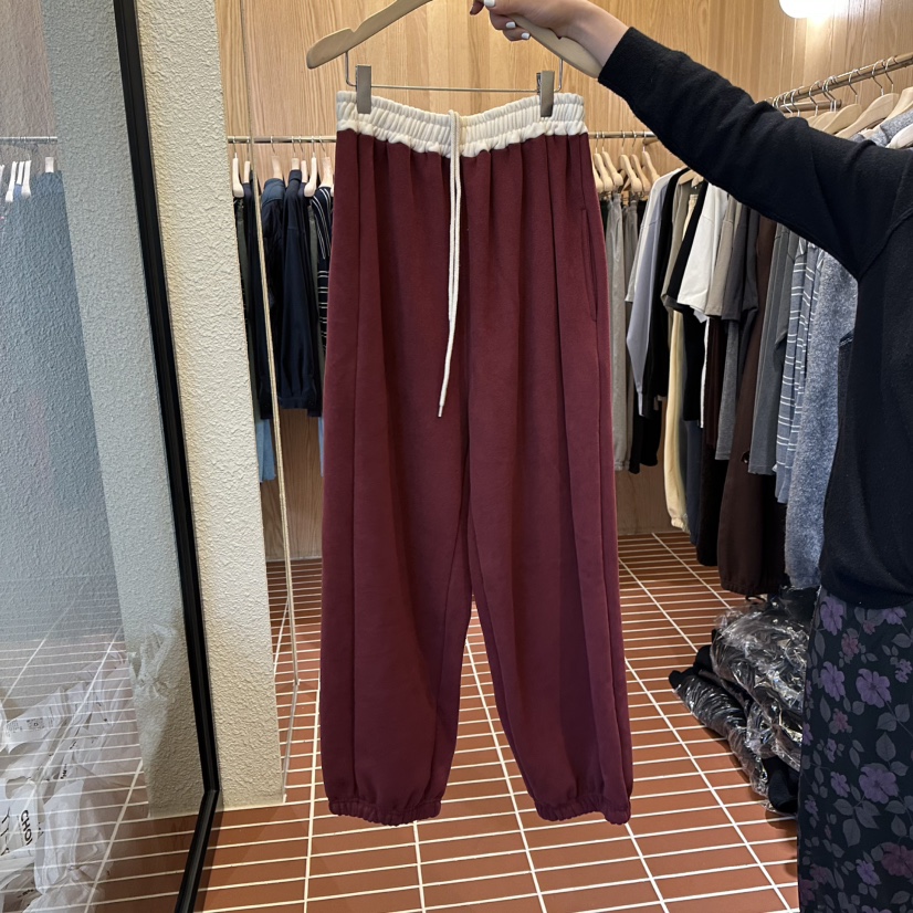 CHOI-L韓國直郵㊣女士新款時尚25秋冬真品休閑休閑褲拼色腰帶CHOI休閑褲圖色2
