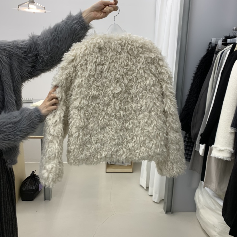 STAINLESS東大門㊣代購女士新品熱賣25秋冬真品夾克羊毛皮絎縫STAINLESS夾克