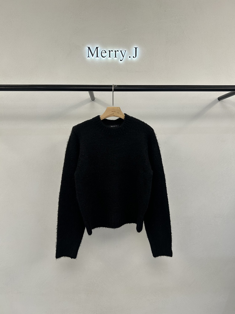 MERRY-J東大門㊣代購女裝新品職業推薦時尚休閑針織衫羊毛MERRY-J針織衫圖色3黑色