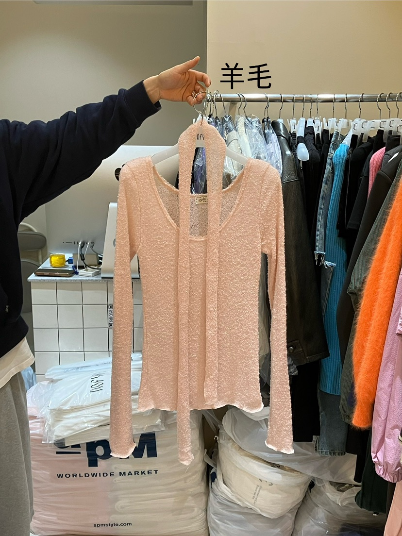NOFYBE東大門㊣直郵女士新品真品休閑職業25秋冬針織衫含脖帶NOFYBE針織衫圖色2