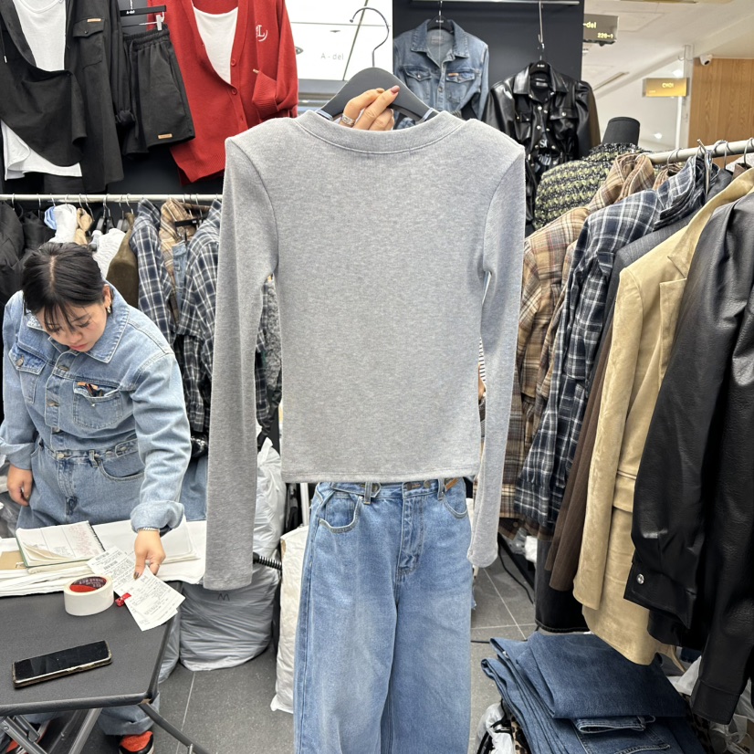 A-DEL韓國代購㊣女士新品真品25秋冬休閑人氣熱賣時尚長袖T恤A-DEL長袖T恤