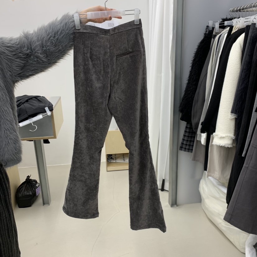 STAINLESS東大門㊣代購女裝新品推薦真品25秋冬休閑褲喇叭絲絨STAINLESS休閑褲