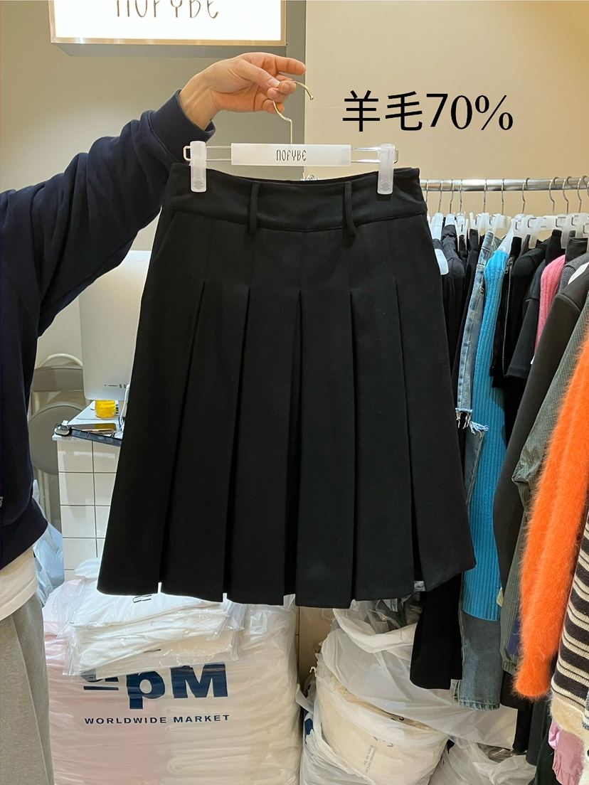 NOFYBE東大門㊣直郵女士新品真品時尚休閑短裙百褶羊毛褶裙NOFYBE短裙圖色2