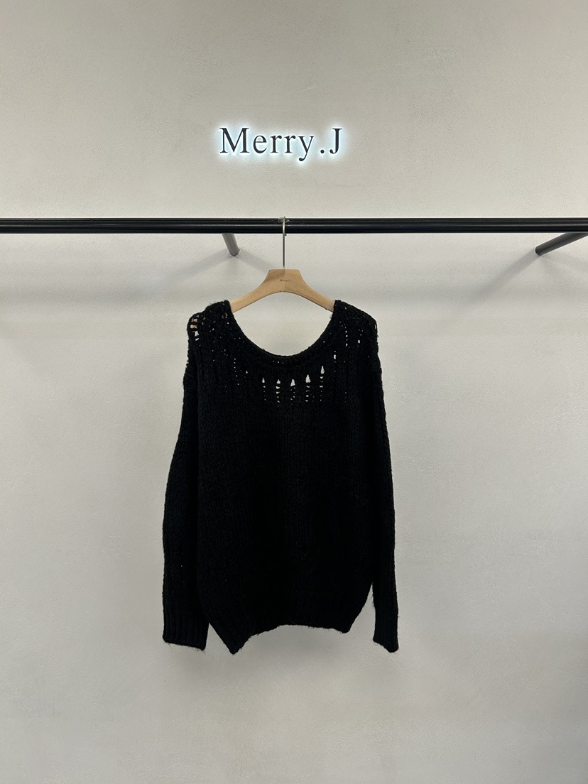 MERRY-J韓國代購㊣女士新品人氣熱賣25秋冬真品時尚針織衫MERRY-J針織衫圖色3