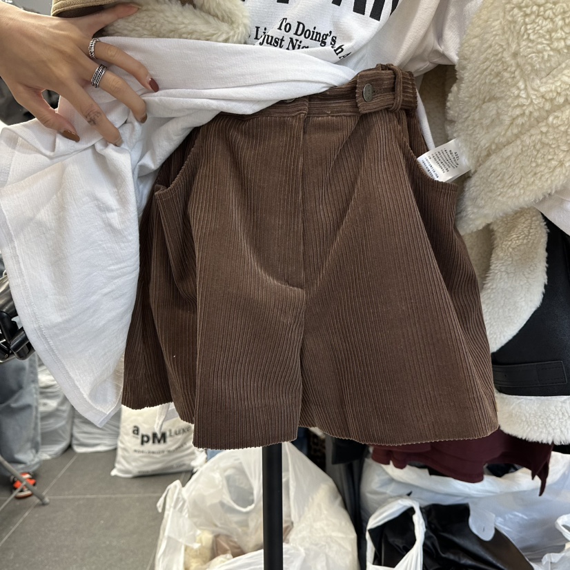 A-DEL東大門㊣直郵女士新款25秋冬職業真品時尚休閑熱賣短褲A-DEL短褲圖色2