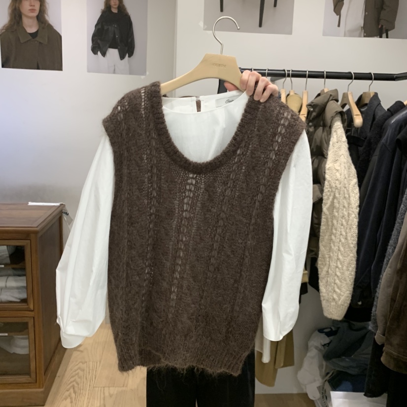 OURIN東大門㊣代購女裝新款休閑熱賣人氣職業吊帶背心不含內搭OURIN吊帶/背心圖色2