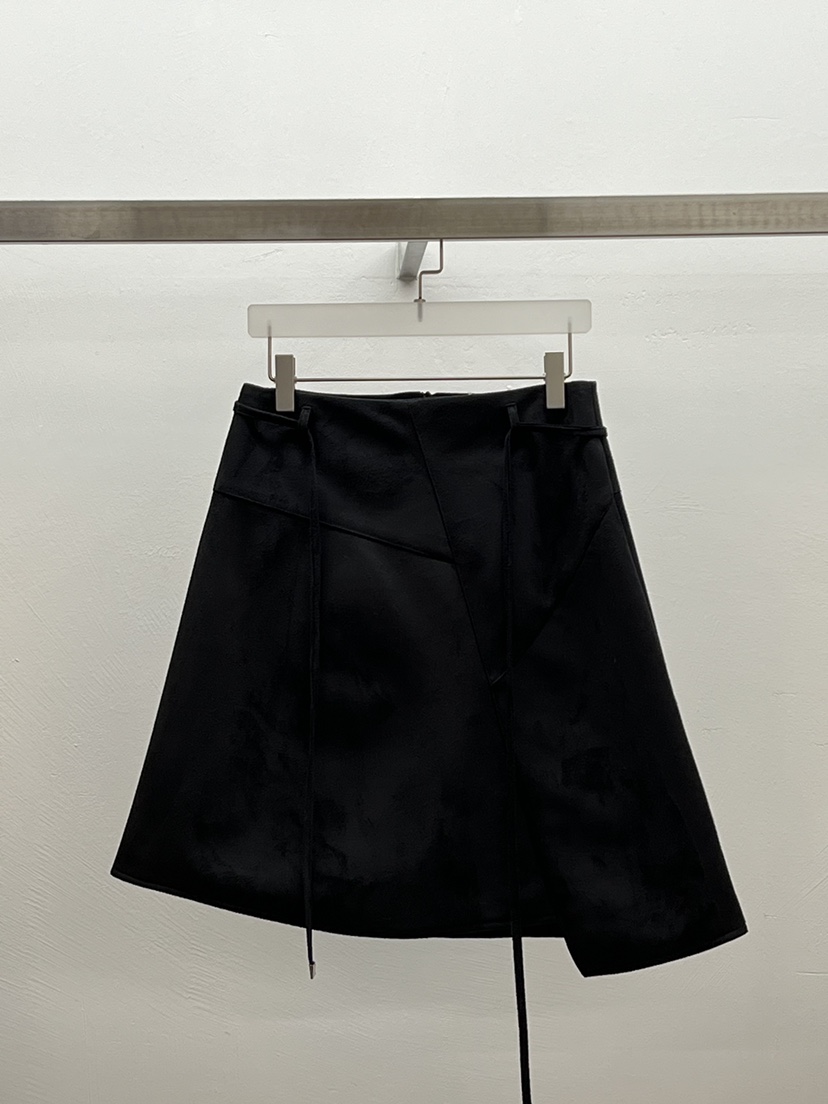 WEARABLE-L東大門㊣實拍女士新品熱賣休閑半身裙中短裙絨面革WEARABLE半身裙/中短裙圖色2黑