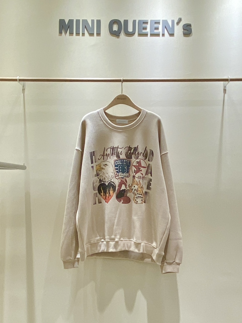 MINIQUEENS韓國代購㊣女裝新品推薦熱賣25秋冬人氣休閑衛衣MINIQUEENS衛衣圖色2