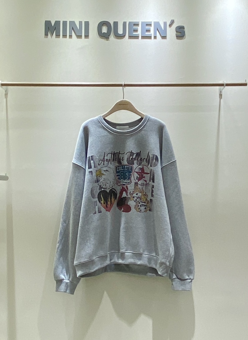 MINIQUEENS韓國代購㊣女裝新品推薦熱賣25秋冬人氣休閑衛衣MINIQUEENS衛衣圖色3