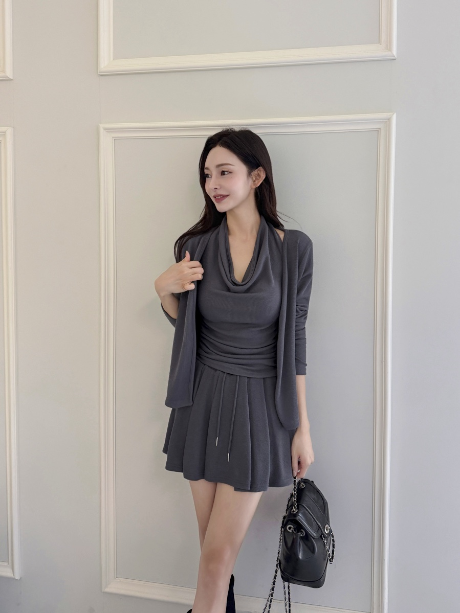 CLOTH東大門㊣實拍女裝新款職業人氣真品套裝百褶套裝褶裙褶皺CLOTH套裝圖色2