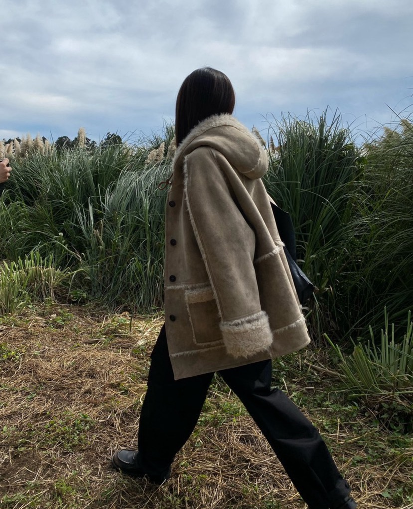 BREATHE韓國直郵㊣女士新品時尚休閑推薦25秋冬短款大衣連帽BREATHE短款大衣