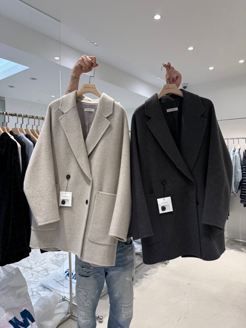 THE BRUNCH東大門㊣代購女士新品休閑職業推薦短款大衣手工THE BRUNCH短款大衣