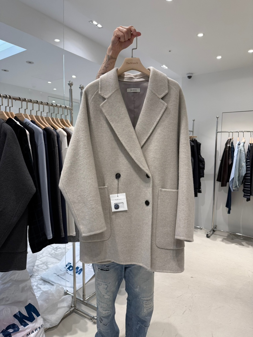 THE BRUNCH東大門㊣代購女士新品休閑職業推薦短款大衣手工THE BRUNCH短款大衣