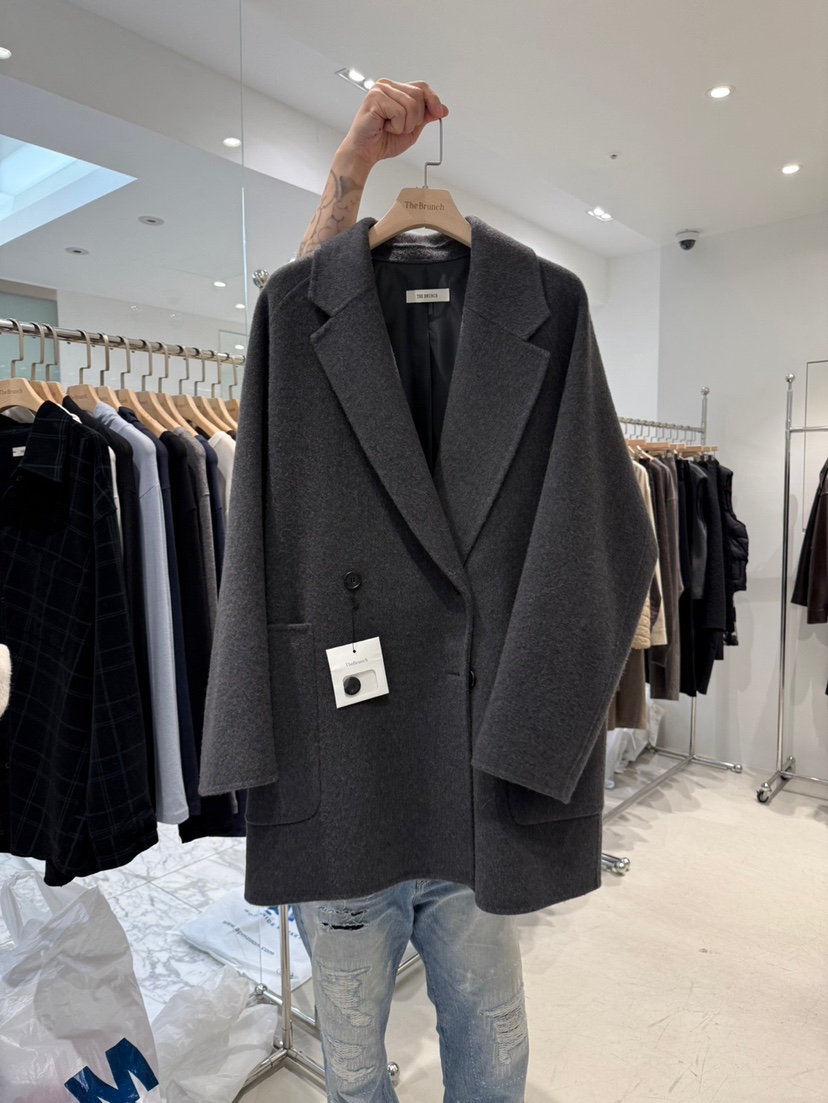 THE BRUNCH東大門㊣代購女士新品休閑職業推薦短款大衣手工THE BRUNCH短款大衣圖色2