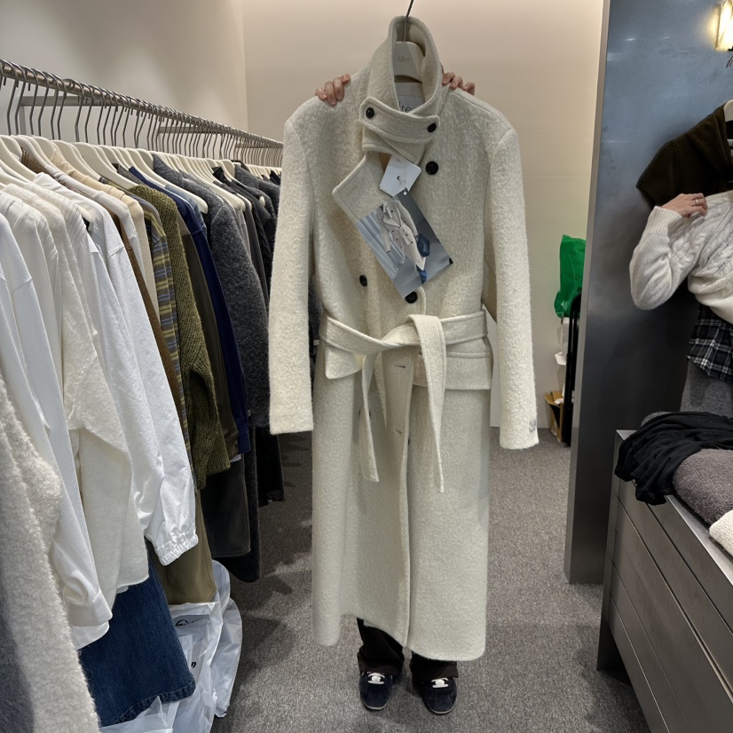 ALTER東大門㊣直郵女士新款時尚真品25秋冬中長款大衣含腰帶Alter中長款大衣