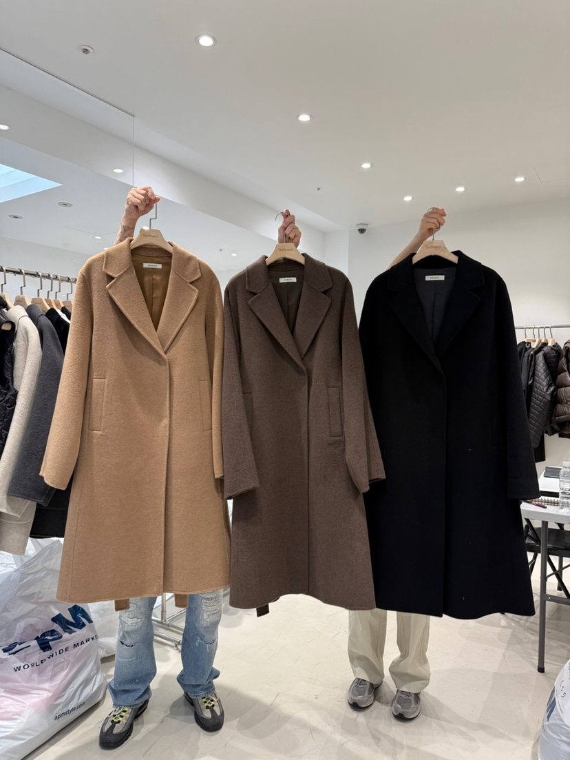 THE BRUNCH東大門㊣實拍女裝新品真品中長款大衣手工制作超長THE BRUNCH中長款大衣