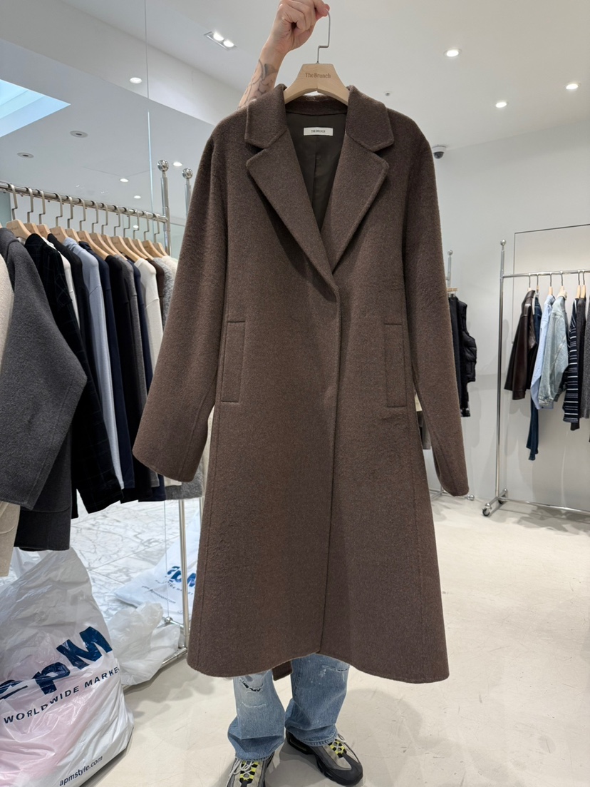 THE BRUNCH東大門㊣實拍女裝新品真品中長款大衣手工制作超長THE BRUNCH中長款大衣圖色2