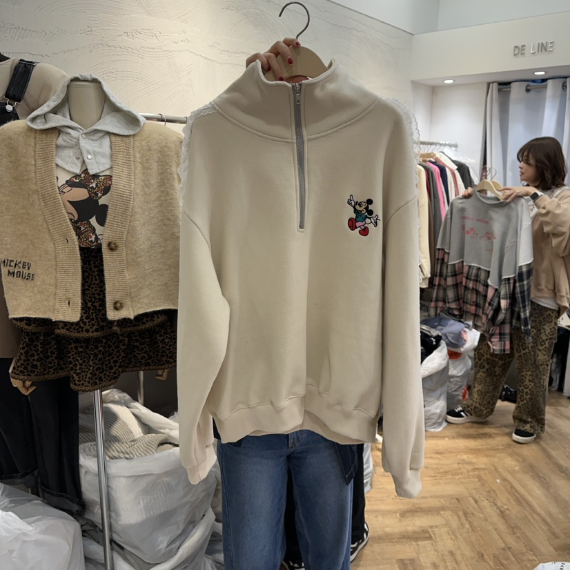 DE LINE韓國代購㊣女裝新品真品休閑人氣時尚職業衛衣加絨DE LINE衛衣