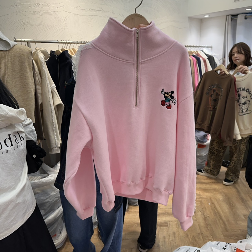 DE LINE韓國代購㊣女裝新品真品休閑人氣時尚職業衛衣加絨DE LINE衛衣圖色2