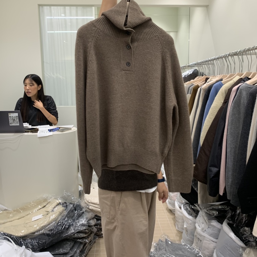 AMY GRACE東大門㊣實拍女士新款時尚推薦職業人氣針織衫紐扣AMY GRACE針織衫圖色3