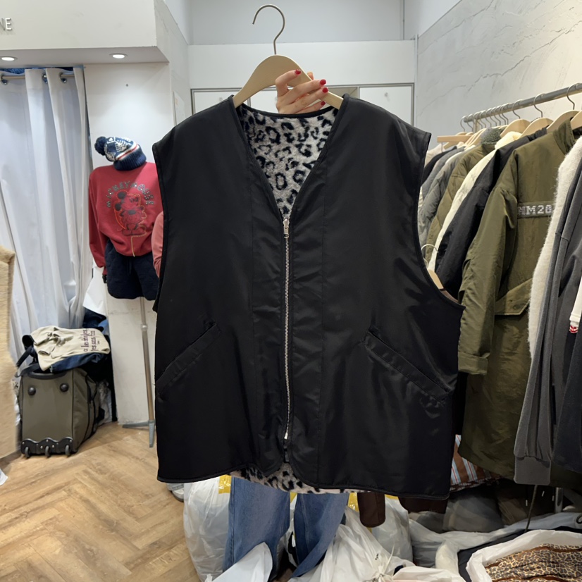 DE LINE東大門㊣實拍女裝新品時尚真品人氣馬甲兩面穿雙面DE LINE馬甲圖色2