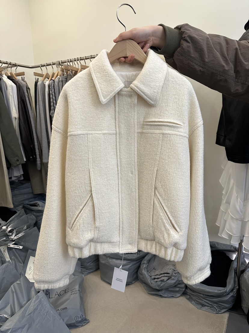 MONDAYMORING東大門㊣實拍女士新品休閑職業25秋冬夾克羊毛MONDAYMORING夾克圖色2
