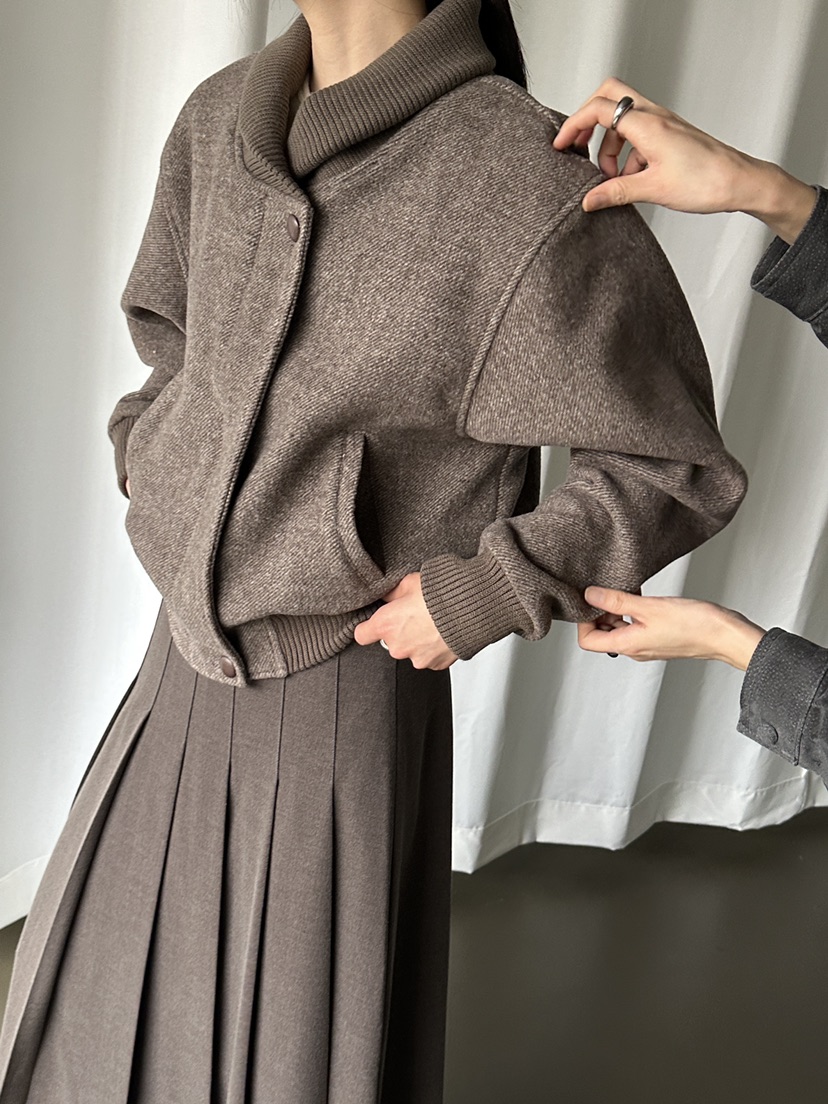 MOVENNE韓國直郵㊣女裝新款25秋冬真品推薦人氣時尚短款大衣MOVENNE短款大衣