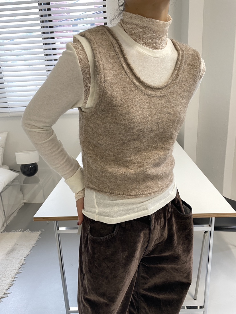 CHAHEE韓國直郵㊣女裝新品熱賣推薦人氣時尚休閑吊帶背心羊駝CHAHEE吊帶/背心