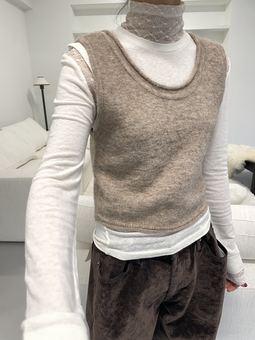 CHAHEE韓國直郵㊣女裝新品熱賣推薦人氣時尚休閑吊帶背心羊駝CHAHEE吊帶/背心