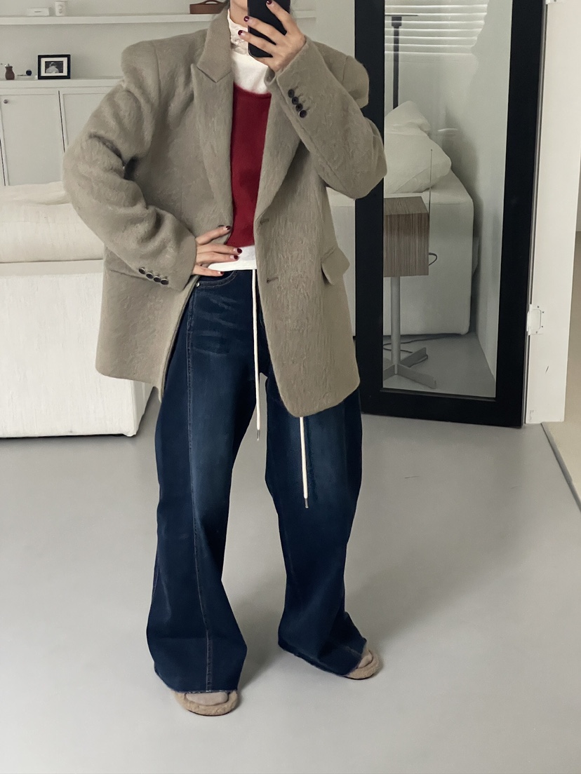 CHAHEE東大門㊣直郵女裝新品職業休閑時尚推薦人氣夾克羊駝毛CHAHEE夾克