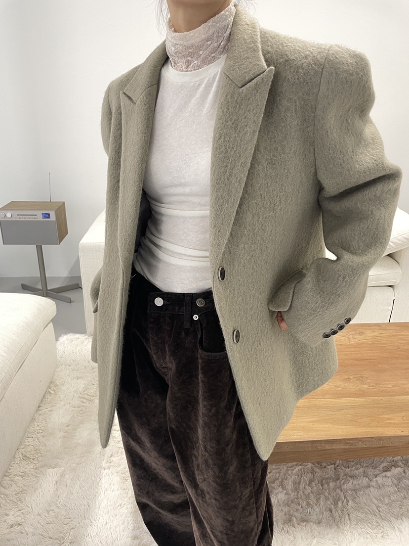 CHAHEE東大門㊣直郵女裝新品職業休閑時尚推薦人氣夾克羊駝毛CHAHEE夾克
