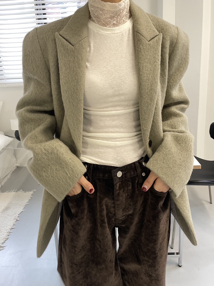 CHAHEE東大門㊣直郵女裝新品職業休閑時尚推薦人氣夾克羊駝毛CHAHEE夾克