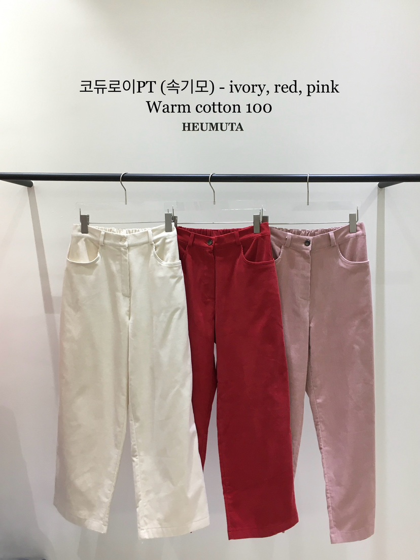 HEUMUTA韓國代購㊣女士新款職業人氣25秋冬休閑褲燈心絨拉絨HEUMUTA休閑褲