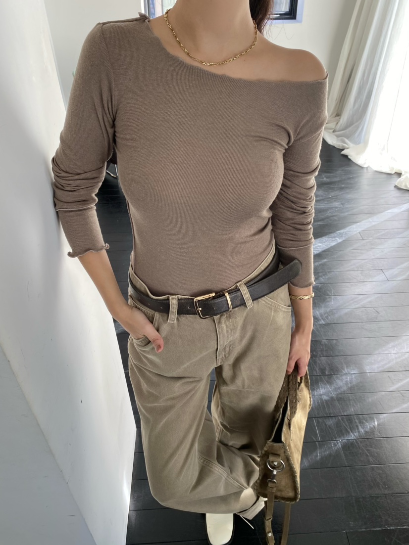 OUPPT東大門㊣代購女裝新品人氣真品時尚職業長袖T恤蕾絲褶皺OUPPT長袖T恤