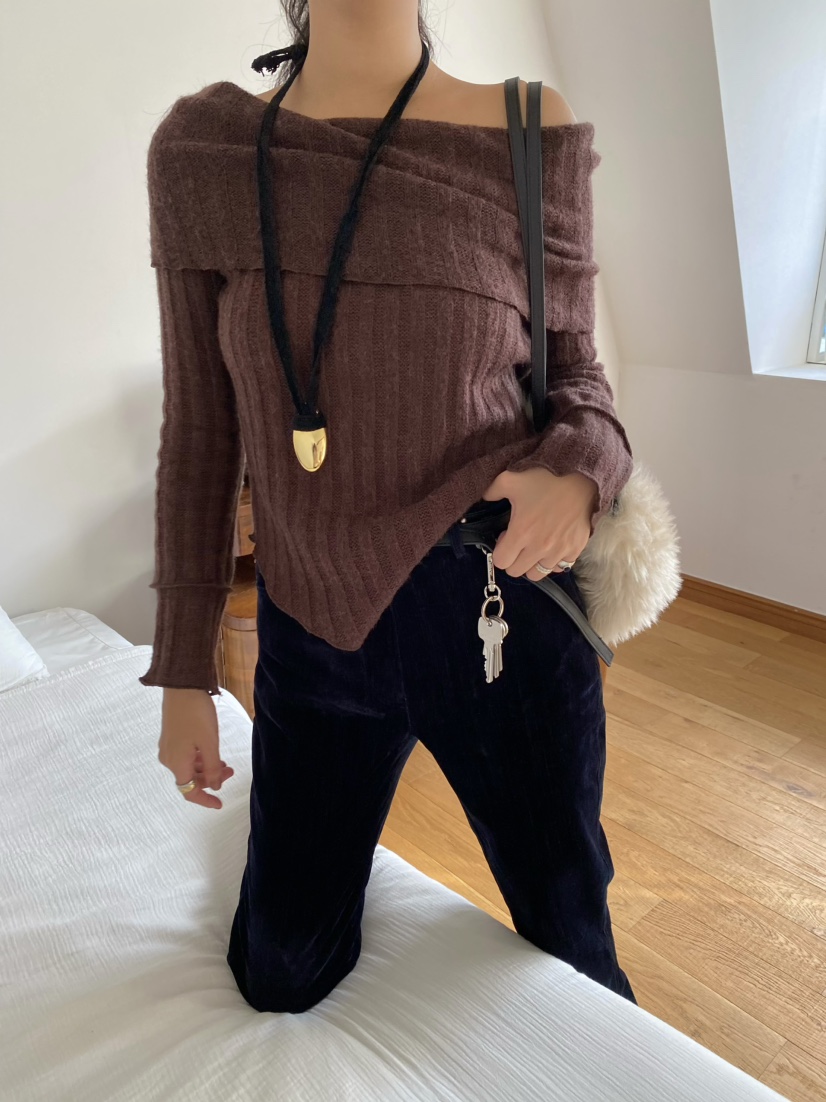 OUPPT東大門㊣代購女裝新款熱賣推薦25秋冬人氣針織衫不含項鏈OUPPT針織衫圖色2