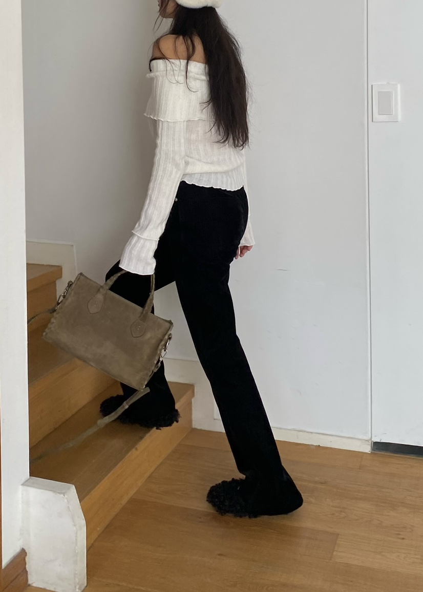 OUPPT東大門㊣代購女裝新品休閑人氣真品職業推薦休閑褲天鵝絨OUPPT休閑褲