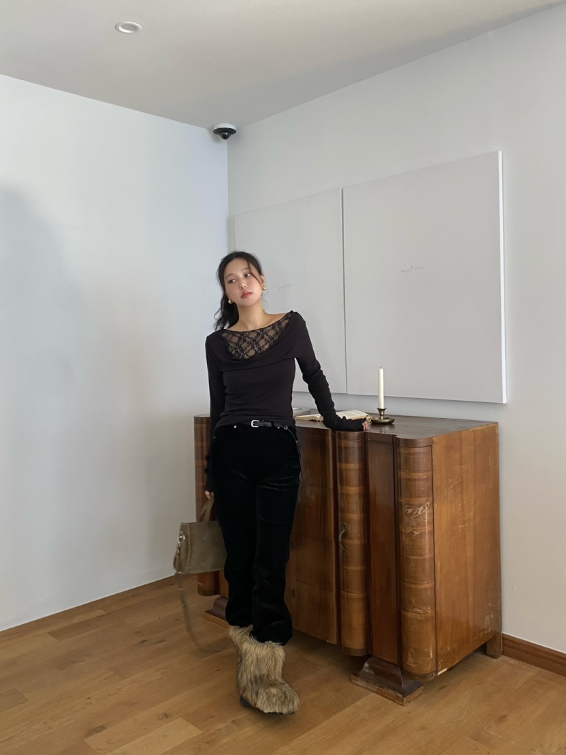 OUPPT東大門㊣代購女裝新品休閑人氣真品職業推薦休閑褲天鵝絨OUPPT休閑褲